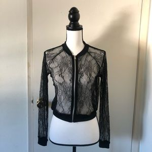 LACE BOMBER JACKET